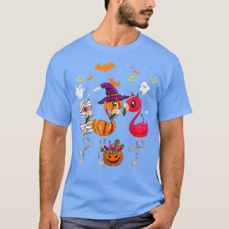 Camiseta Gracioso Flamingo Flamingoween Vampiro Bruja