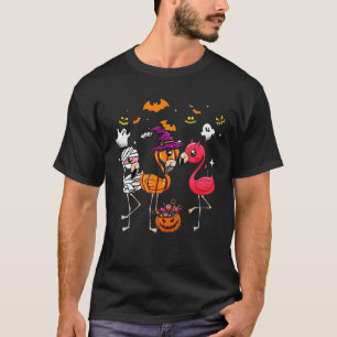 Camiseta Gracioso Flamingo Mummy Wites Calabaza Halloween C