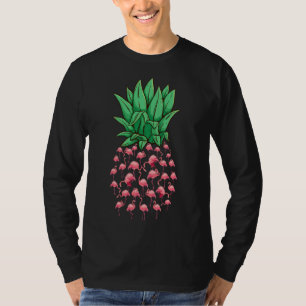 Camiseta Gracioso Flamingos Pineapple Tropical Fruit Lover 
