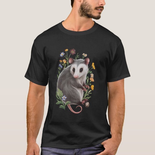 Camiseta Gracioso Flor silvestre Opossum Animal Possums Niñ (Anverso)