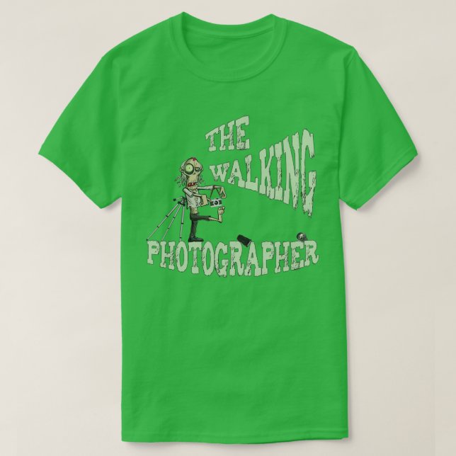 Camiseta Gracioso Fotógrafo Zombie Walking Halloween (Diseño del anverso)