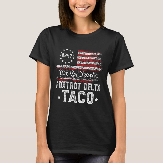 Camiseta Gracioso Foxtrot Delta Taco (Anverso)