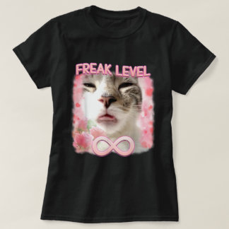 Camiseta Gracioso Freaky Ahh Cat Meme
