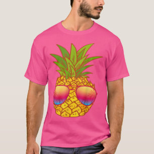 Camiseta Gracioso Gafas de sol de piña Art Hawaiano Aloha H