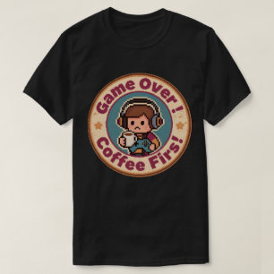 Camiseta Gracioso Gamer Vintage - Juego sobre el café prime