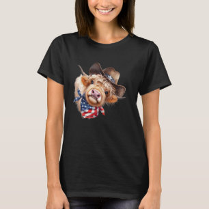 Camiseta Gracioso ganado escocés de la vaca Highland 4 de j