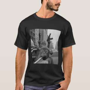 Camiseta Gracioso Gangster Cat Thug Meme Street Lover Gats