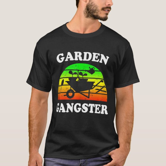 Camiseta Gracioso Gangster del Jardín diciendo Pun Gardenin (Anverso)
