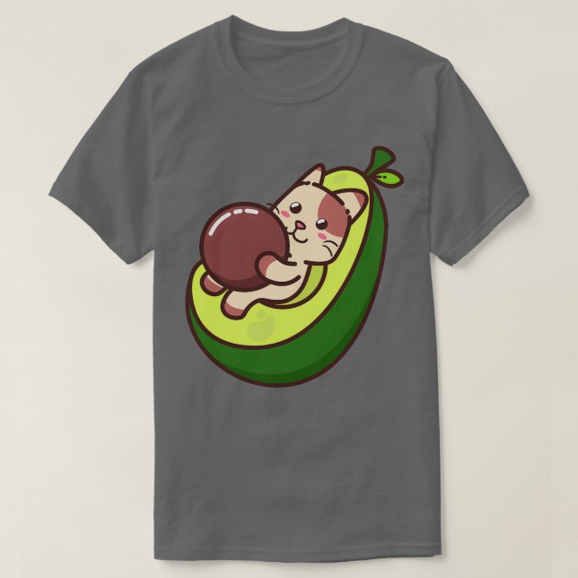 Camiseta Gracioso gato aguacate (Diseño del anverso)