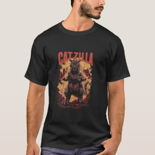 Camiseta Gracioso gato amante del gato Catzilla Humor graci