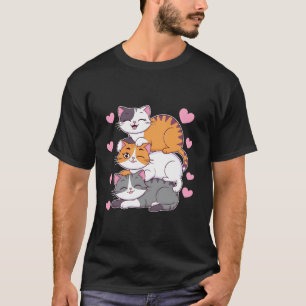 Camiseta Gracioso gato apilado de gatitos de pieles, gatos 