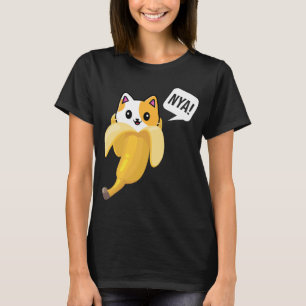 Camiseta Gracioso gato bananero Nya Cute gato Kitten Banana
