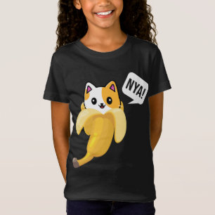 Camiseta Gracioso gato bananero Nya Cute gato Kitten Banana
