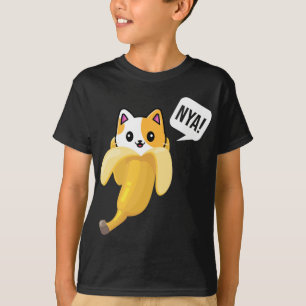 Camiseta Gracioso gato bananero Nya Cute gato Kitten Banana