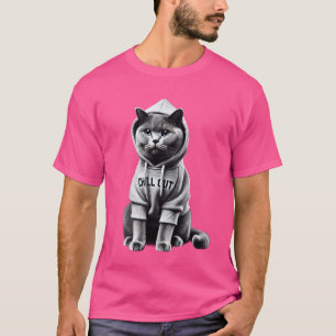 Camiseta Gracioso gato británico vago Chillin Relajante