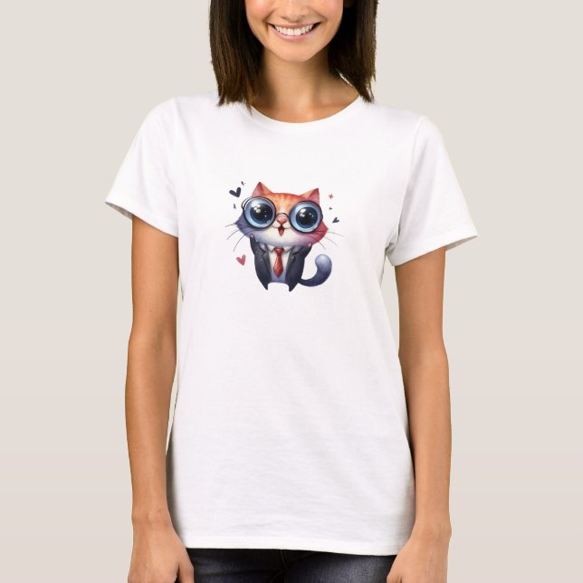 Camiseta Gracioso gato caprichoso (Anverso)
