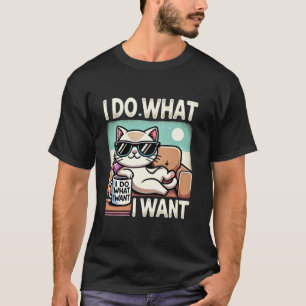 Camiseta Gracioso gato chillin como un jefe hago lo que W