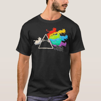 Camiseta Gracioso gato científico del prisma arcoiris