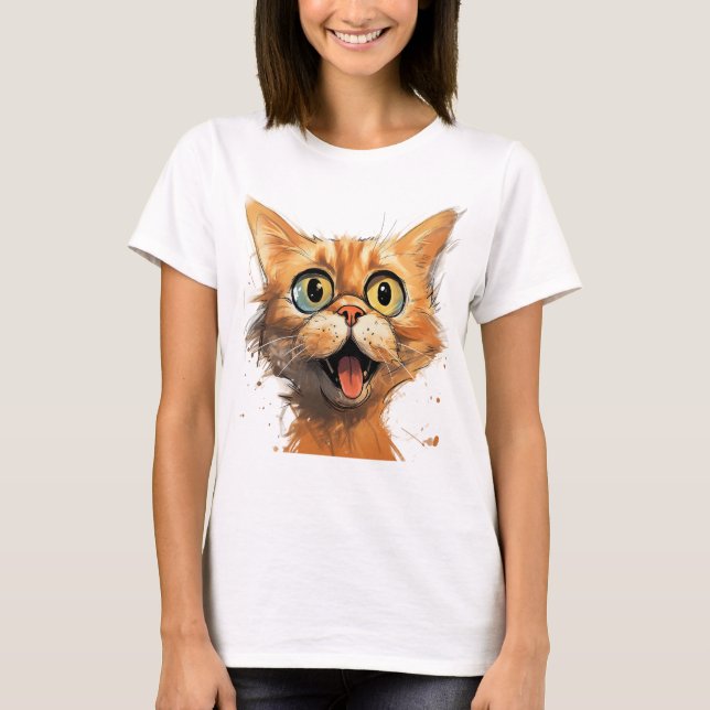 Camiseta Gracioso gato cómico (Anverso)