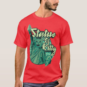 Camiseta Gracioso gato como estatua de la libertad de gatit