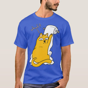 Camiseta Gracioso gato con papel higiénico