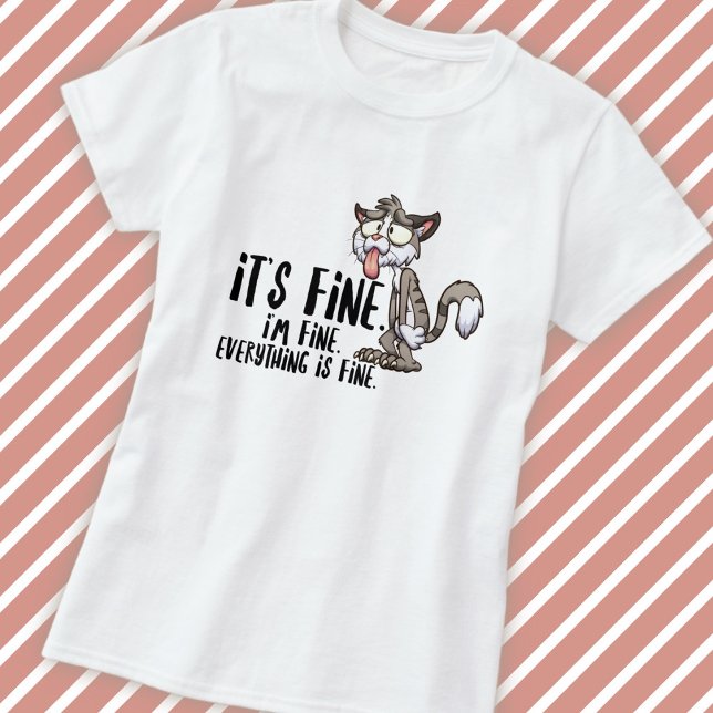 Camiseta Gracioso gato de ansiedad estresada (Subido por el creador)