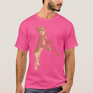 Camiseta Gracioso Gato De Camisas De Jazz Con Trumpet Jazz