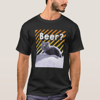 Camiseta Gracioso gato de cerveza negra Fiesta con gafas de