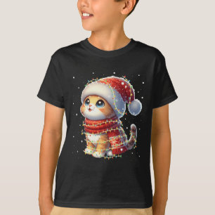 Camiseta Gracioso Gato De Santa Envuelto En El Hol De Las L