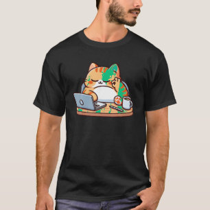 Camiseta Gracioso gato de trabajo duro de gato estoy bien o