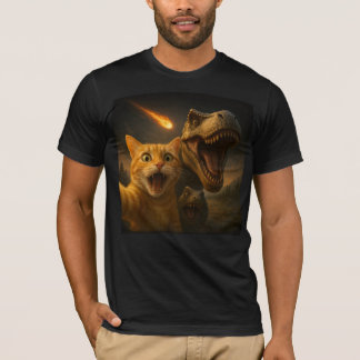 Camiseta Gracioso gato Dino Selfie Meteor Meme Surreal Apoc
