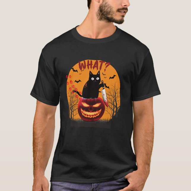 Camiseta Gracioso gato disfraz qué gracioso gato negro ases (Anverso)