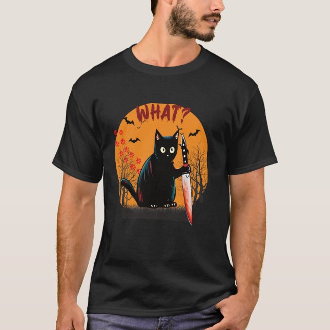 Camiseta Gracioso gato disfraz qué gracioso gato negro ases (Anverso)