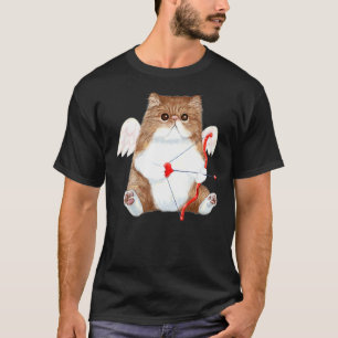 Camiseta Gracioso gato El día de San Valentín Corazón Cupid