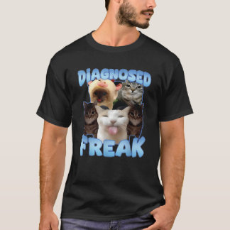Camiseta Gracioso Gato Freak Gratuito Gratuito Diagnosticad