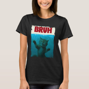 Camiseta Gracioso Gato Gatito Bruh Meme Gracioso Parodiando