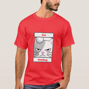 Camiseta Gracioso Gato Grumpy Bah Humbug