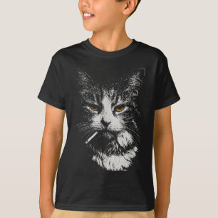 Camiseta Gracioso gato Guay Fumar divertido meme cigarro Ga