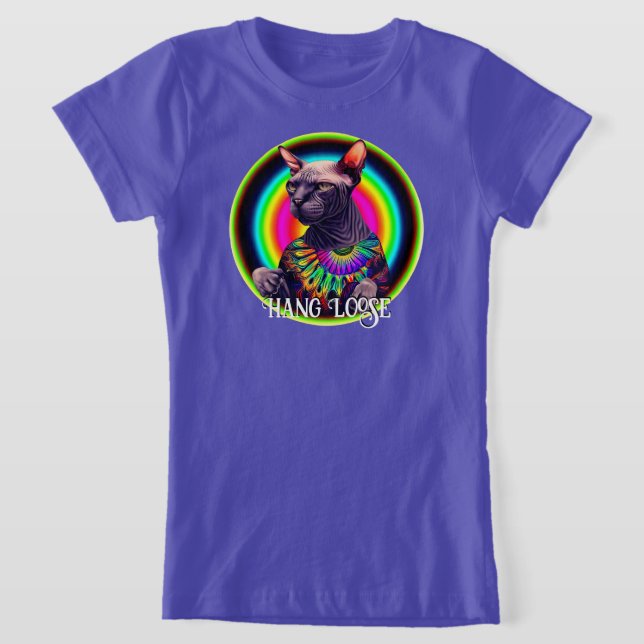 Camiseta Gracioso gato hippie Sphynx (Distribución)