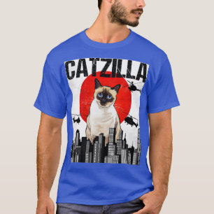 Camiseta Gracioso gato japonés catzilla siamés
