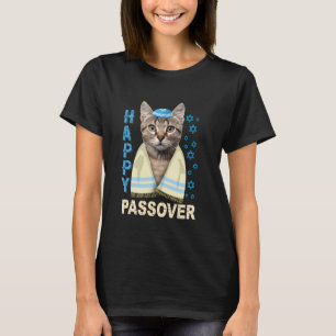 Camiseta Gracioso gato judío con Kippah Matzah Happy Pas
