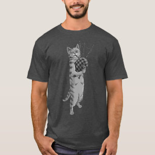 Camiseta Gracioso gato jugando a Bagpipes Guay Animal Lover