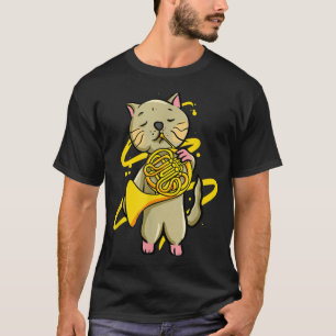 Camiseta Gracioso gato jugando al instrumento musical del c
