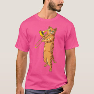 Camiseta Gracioso gato jugando trombón regalo Guay Kitten M