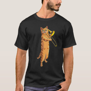 Camiseta Gracioso gato jugando trombón regalo Guay Kitten M