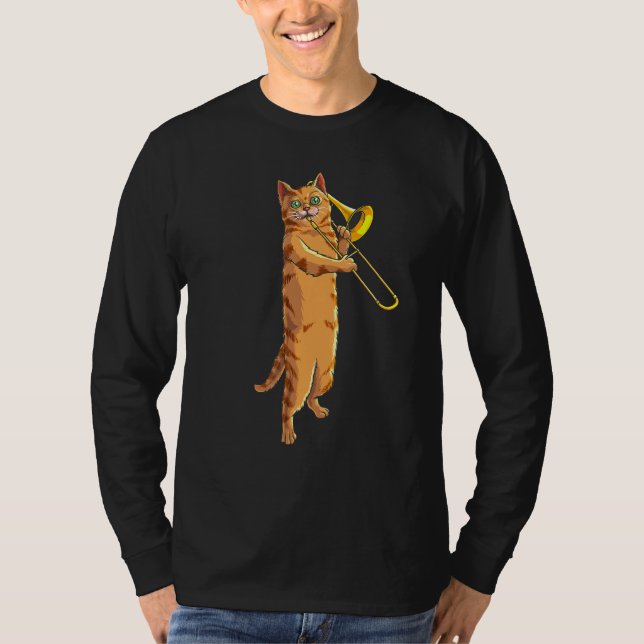 Camiseta Gracioso gato jugando trombón regalo Guay Kitten M (Anverso)