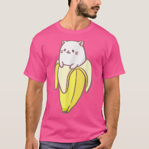 Camiseta Gracioso gato kawaii en piel bananera lindo gatito