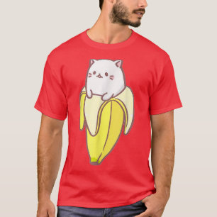 Camiseta Gracioso gato kawaii en piel bananera lindo gatito