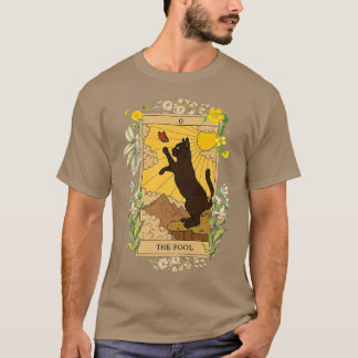 Camiseta Gracioso Gato La Tarjeta Tonto Tarot Halloween Dis