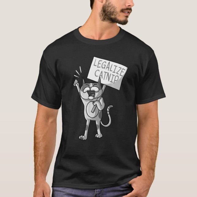 Camiseta Gracioso gato legaliza Rótulo de comida para anima (Anverso)